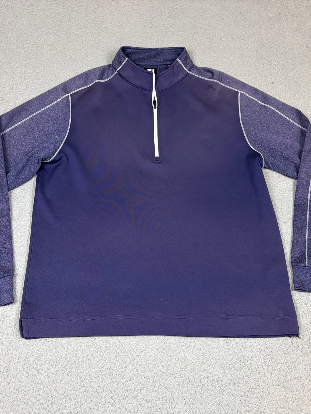 FootJoy Purple Heather Performance Top with White Logo 1/4 Zip Golf